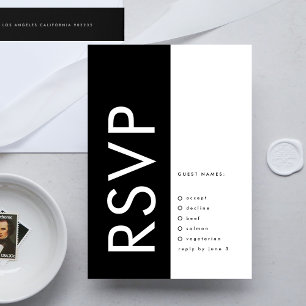 Cartão RSVP Casamento Funky Monograma Grande Ultra Moderno