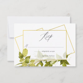 Cartão RSVP Casamento Geométrico de Cerveja, Salgueiro, Verdor