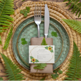 Cartão RSVP Casamento Geométrico de Girassol