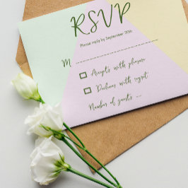 Cartão RSVP Casamento Geométrico de Pastel Mudado
