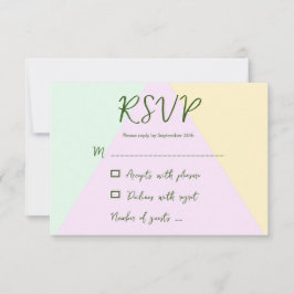 Cartão RSVP Casamento Geométrico de Pastel Mudado