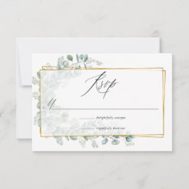 Cartão RSVP Casamento Geométrico Eucalyptus