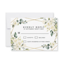 Casamento Geométrico Floral Dourado Elegante