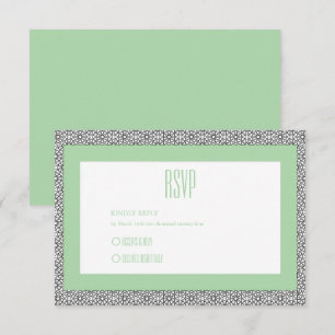 Cartão RSVP Casamento Geométrico Islâmico de Turquesa