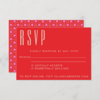 Casamento Geométrico Moderno Vermelho e Rosa