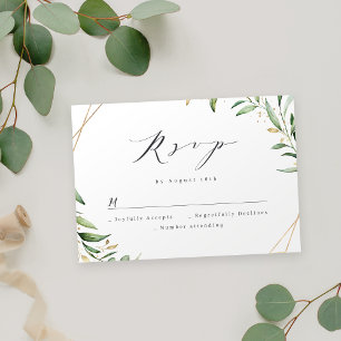 Cartão RSVP Casamento Geométrico Russo de Queda Moderna