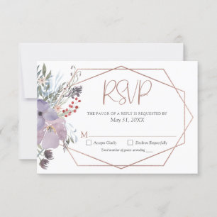 Cartão RSVP Casamento Geométrico Watercolor Boho Floral