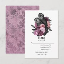 Casamento Gótico de Corujas Bege Vintage