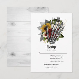 Cartão RSVP Casamento Gótico Floral Floral de outono