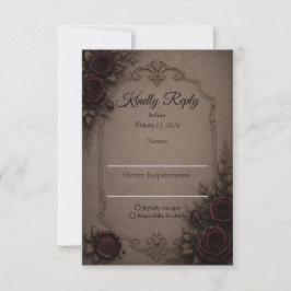 Cartão RSVP Casamento Gótico Mal-humorado