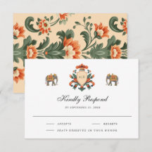 Casamento Hindu Elefante Real Vintage Crest Indian