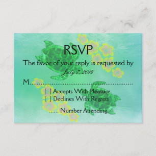 Cartão RSVP Casamento Honu Havaiano