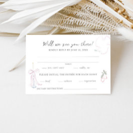 Cartão RSVP Casamento Ilustrado Colorido e Caprichoso