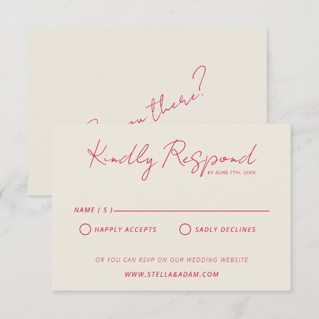 Cartão RSVP Casamento Imporal Colorido Moderno (Frente/Verso)