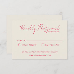 Cartão RSVP Casamento Imporal Colorido Moderno