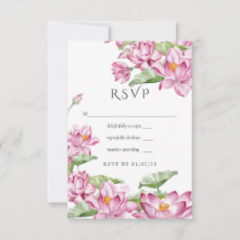 Cartão RSVP Casamento Índio com Flor de Watercolor Lotus