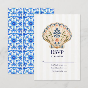 Cartão RSVP Casamento Italiano Mediterrâneo na Costa Amalfitan