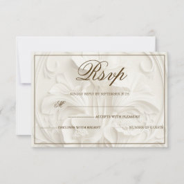 Cartão RSVP Casamento Ivory Vintage Art Nouveau 