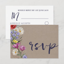 Casamento Kraft Flor Selvagem Aquarela Caprichosa 