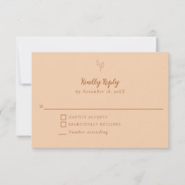 Cartão RSVP Casamento Laranja Queimado Responda Suavemente A T
