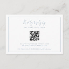 Cartão RSVP Casamento Legante do Código QR Azul Tradicional