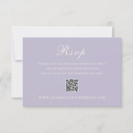 Cartão RSVP Casamento Legante do Código QR Clássico Lilac