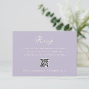 Cartão RSVP Casamento Legante do Código QR Clássico Lilac