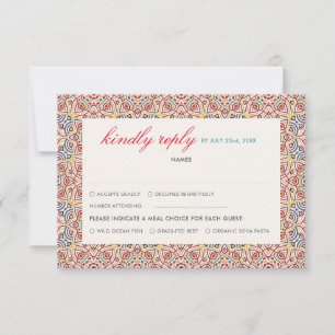 Cartão RSVP Casamento Luxuoso Geométrico Brilhante Metálico