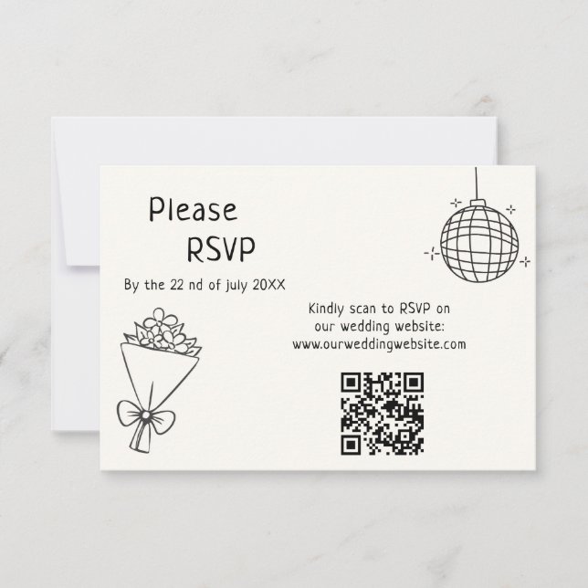 Cartão RSVP Casamento manuscrito (Frente)