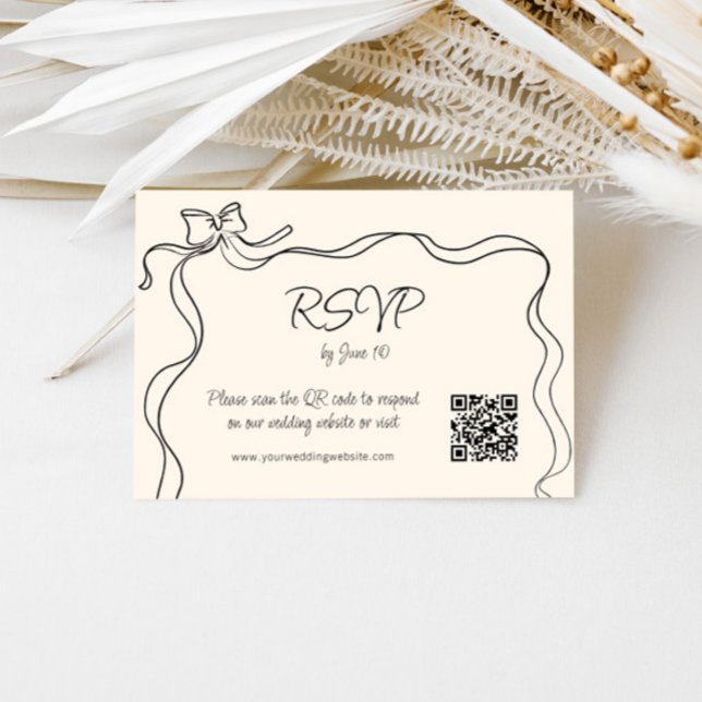 Cartão RSVP Casamento Manuscrito de Arco Quirky (Criador carregado)