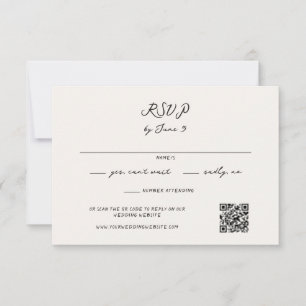 Cartão RSVP Casamento Manuscrito Whimsical