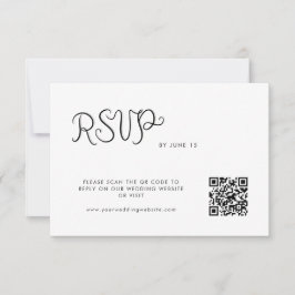 Cartão RSVP Casamento Manuscrito Whimsical