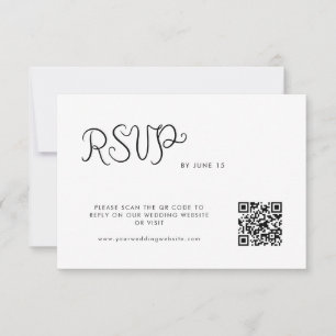 Cartão RSVP Casamento Manuscrito Whimsical