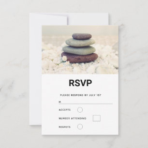 Cartão RSVP Casamento Meditativo De Pedras Empilhadas