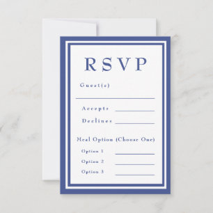 Cartão RSVP Casamento Mediterrâneo Costeiro Azul e Branco