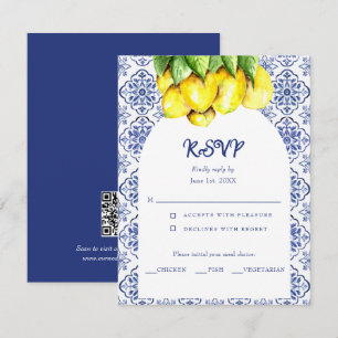 Cartão RSVP Casamento Mediterrâneo Italiano Limão La Dolce Vit