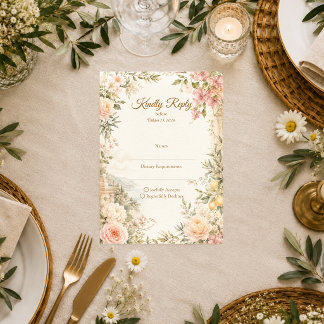 Cartão RSVP Casamento Mediterrâneo Romântico