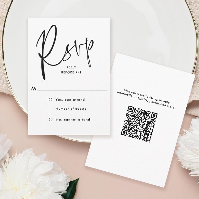 Cartão RSVP Casamento Minimalista (Criador carregado)