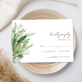Cartão RSVP Casamento Minimalista Boho Greenery