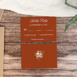 Cartão RSVP Casamento Minimalista Boho Terracota