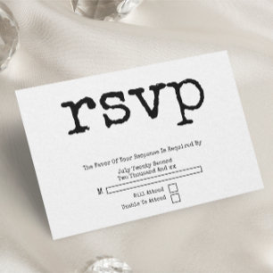 Cartão RSVP Casamento Minimalista da Tipografia Simples