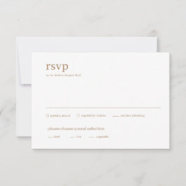 Cartão RSVP Casamento Minimalista de Cobre Tipo Moderno