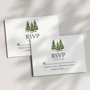 Cartão RSVP Casamento Minimalista de Pinheiros Neves