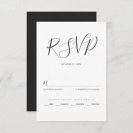 Cartão RSVP Casamento minimalista de tipografia moderna
