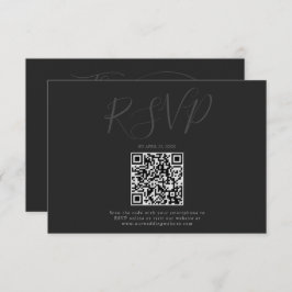 Cartão RSVP Casamento minimalista de tipografia moderna