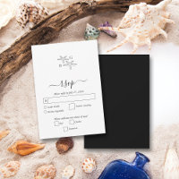 Casamento Minimalista do Monograma da Praia de Sta