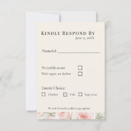 Cartão RSVP Casamento Minimalista Elegante Pétalas Sussurradas