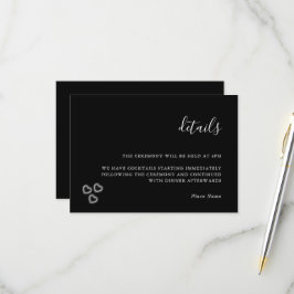 Cartão RSVP Casamento Minimalista Elegante Preto e Branco