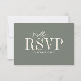 Cartão RSVP Casamento Minimalista Elegante Sábio