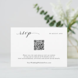 Cartão RSVP Casamento Minimalista Elegante Simples com Respost